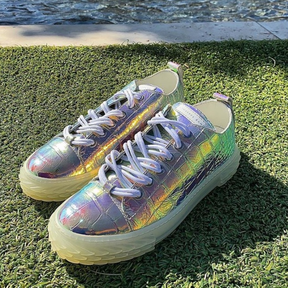 giuseppe zanotti BNIB iridescent croc lowtops - Picture 13 of 16